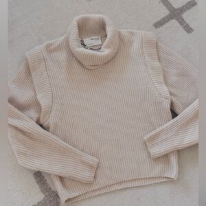 Selected Femme Cream Turtleneck Ribbed Sweater Size P/S